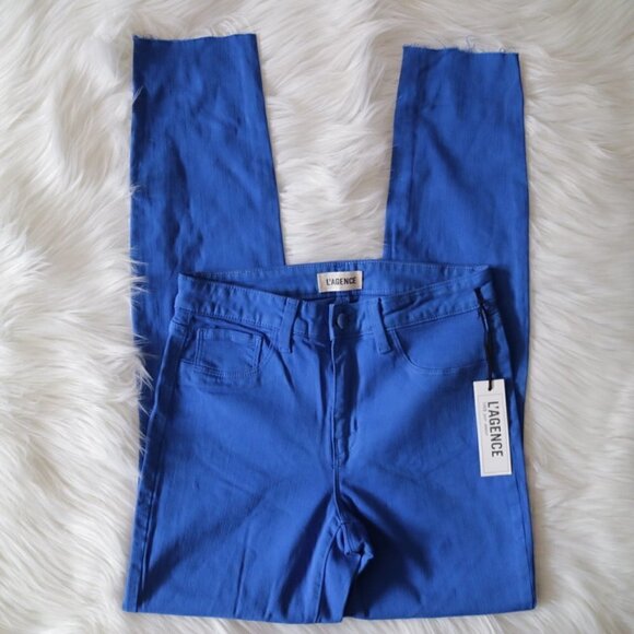 NWT L'Agence Blue Jeans Size 25 High Rise Distressed Margot Skinny - Picture 5 of 8